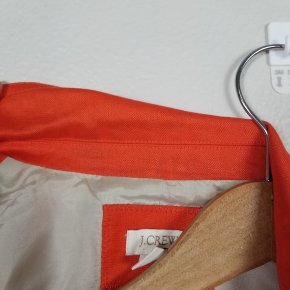 J. Crew Factory Schoolboy Linen Blazer in Red Orange Size 4 - Picture 8 of 11